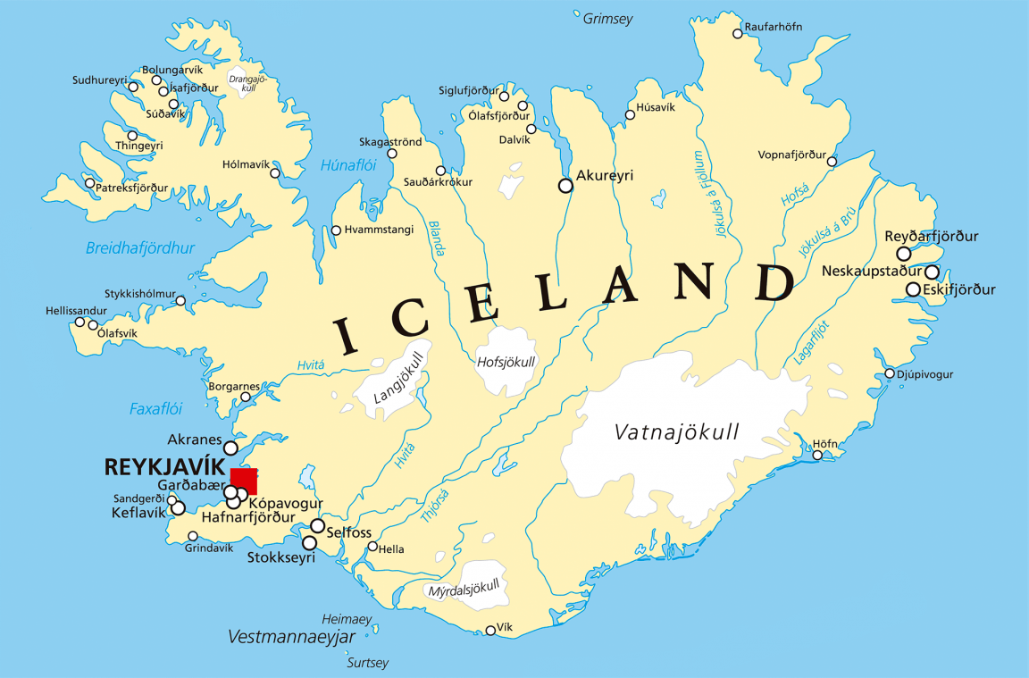 Mappa Politica Dell Islanda