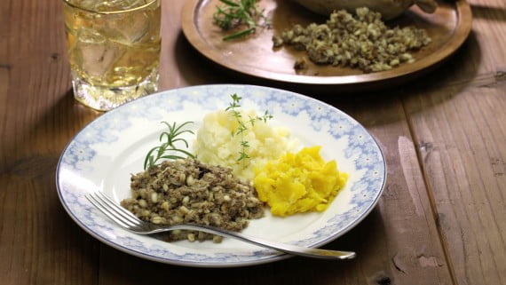 Haggis, neeps and tatties