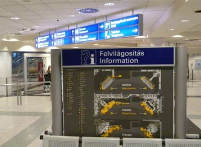 Informacion en el Aeropuerto de Budapest