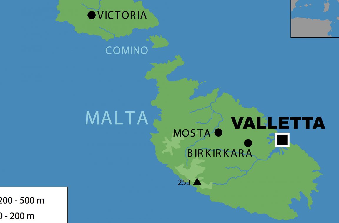 Mapa Fisico de Malta