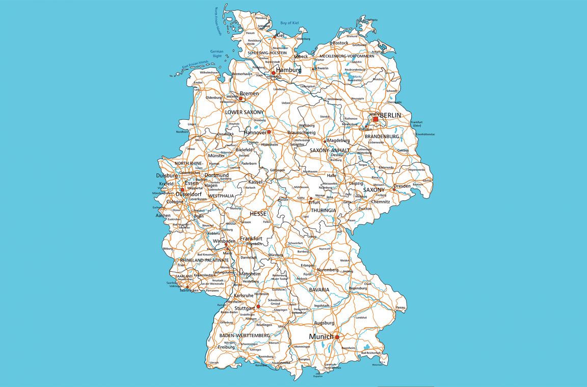 Mapa de carretera de Alemania