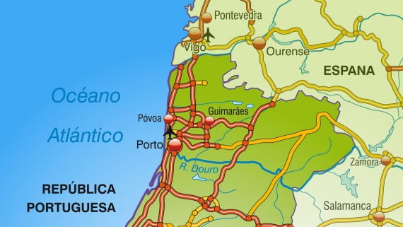 Mapa de autovías de Portugal: zona norte