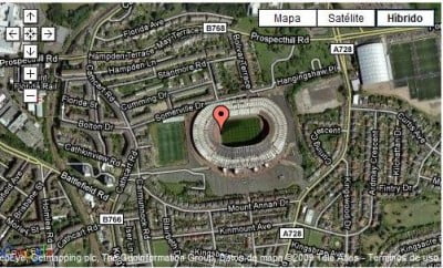 Mapa estadio del futbol de Glasgow