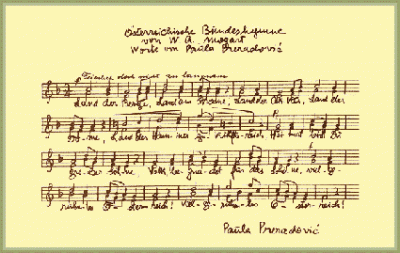 Partitura de Paula van Preradovic