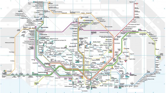 Mapa transporte ferroviario de Barcelona