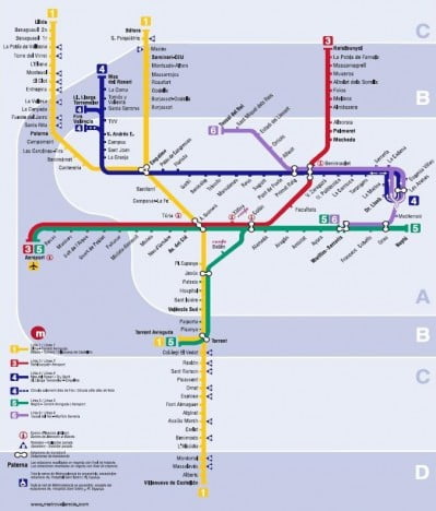 Plano Metro de Valencia