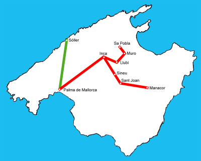 Plano de trenes de Mallorca