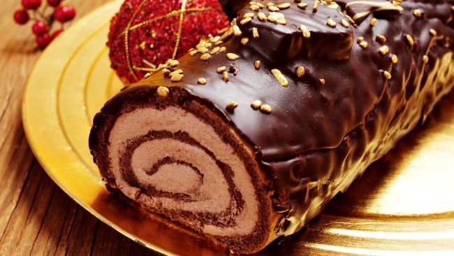 Bûche de Noël, postre típico frances