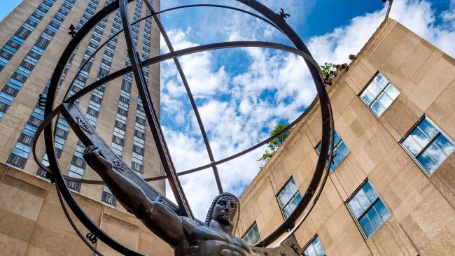 La Estatua de Atlas junto al Rockefeller Center, Nueva York