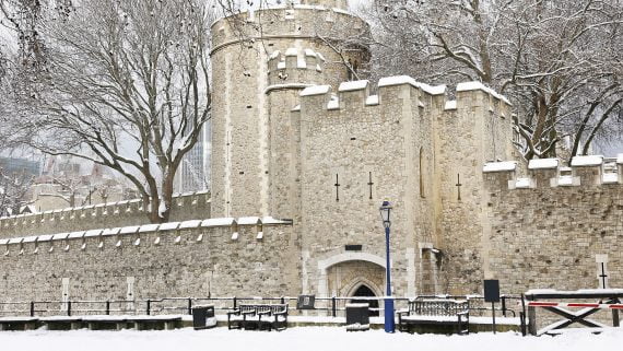 La Torre de Londres un día de nieve