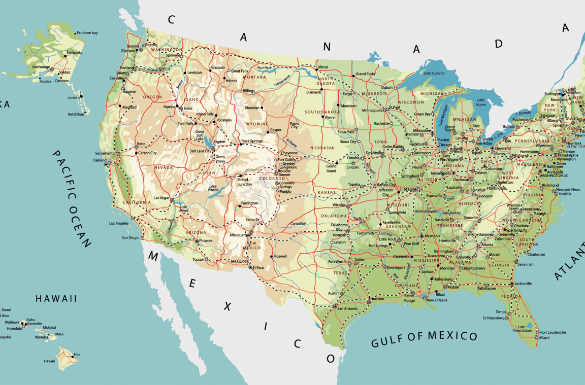 Mapa de carreteras de Estados Unidos