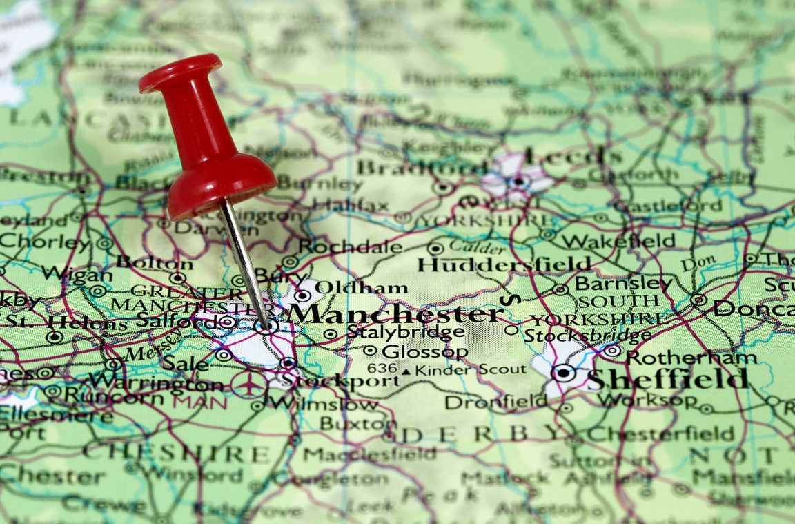 mapa de Manchester –  Reino Unido