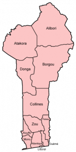 Mapa de Benín con sus provincias