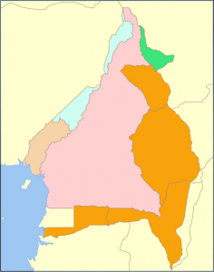 Mapa de Camerún dividido