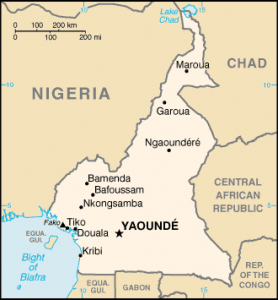 Mapa de Camerún fronteras