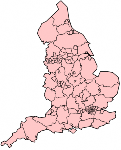 Mapa de Inglaterra divisiones