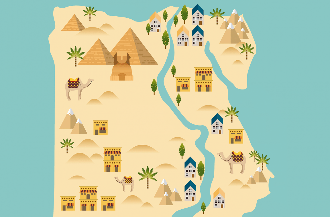 Mapa de los monumentos de Egipto