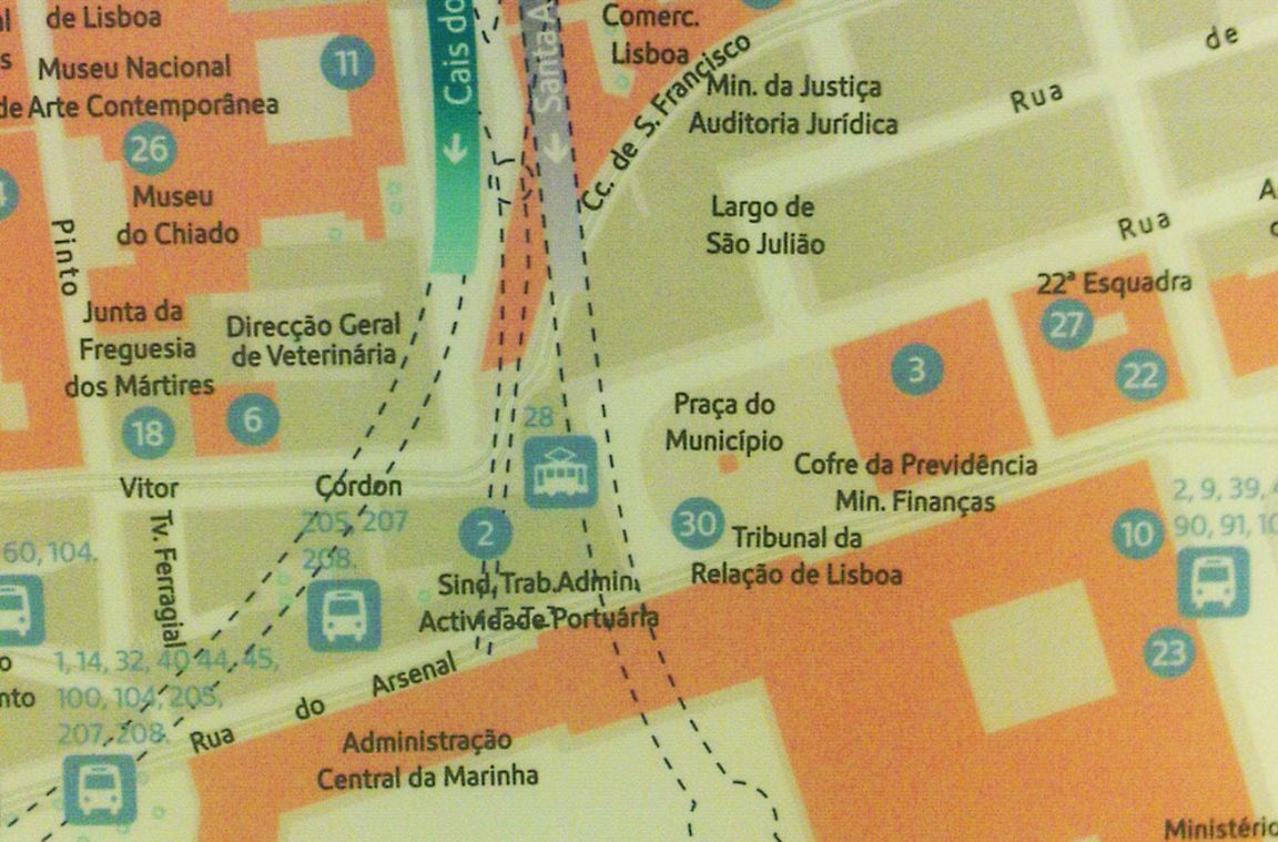 Mapa del tren de Lisboa