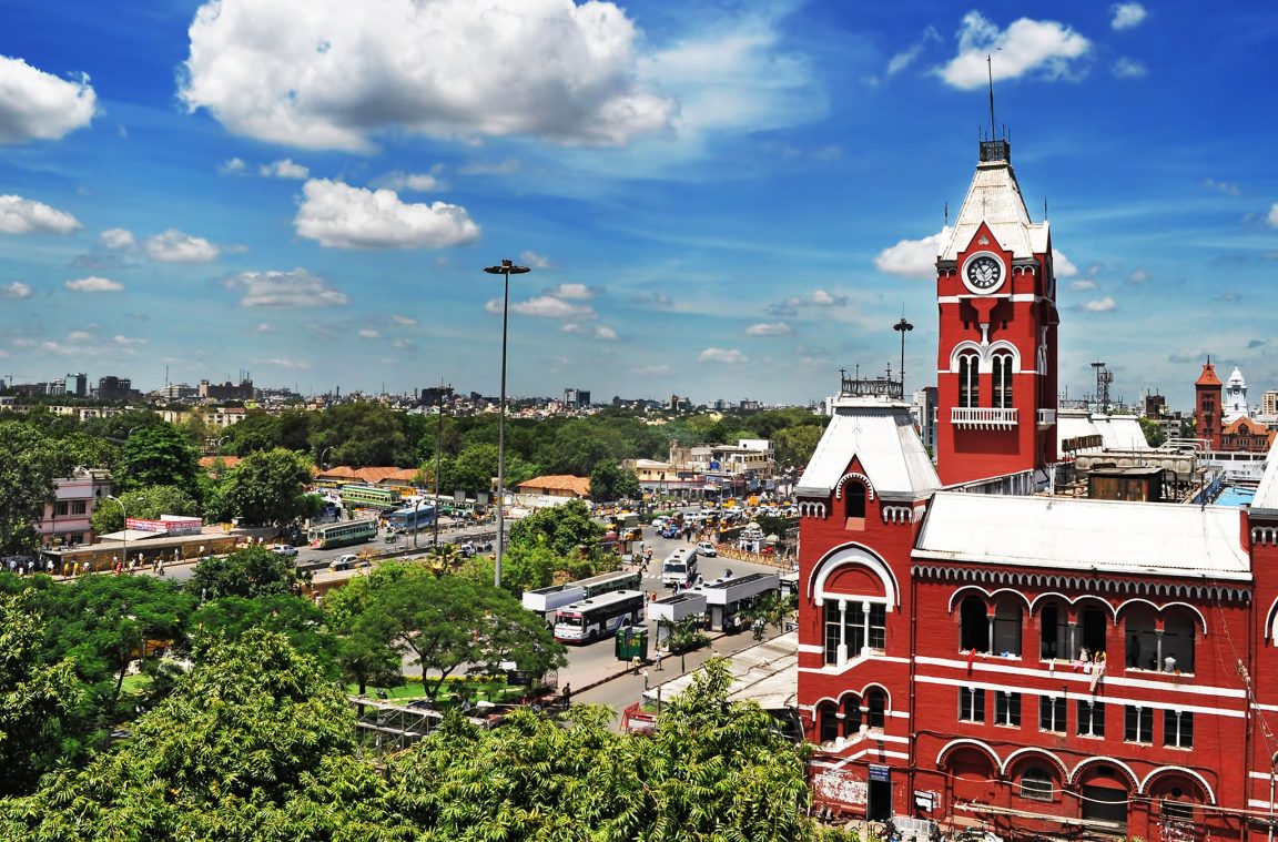 Ferrocarril en Madrás, India