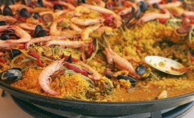 paella con mariscos lista