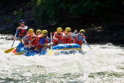 rafting en Aragón remando