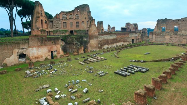 Restos del Hipódromo, en la colina del Palatino, Roma