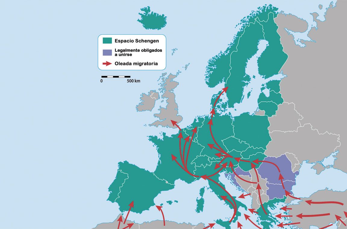 Tendencia del flujo migratorio hacia Europa Central