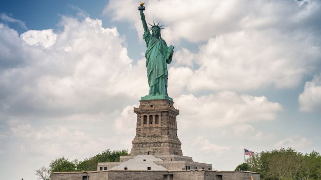 Vistas de la Estatua de la Libertad desde el ferry de Staten Island