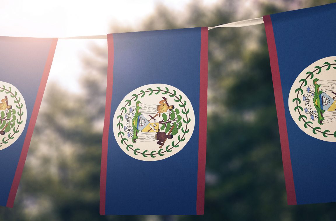 The Anthem of Belize flag
