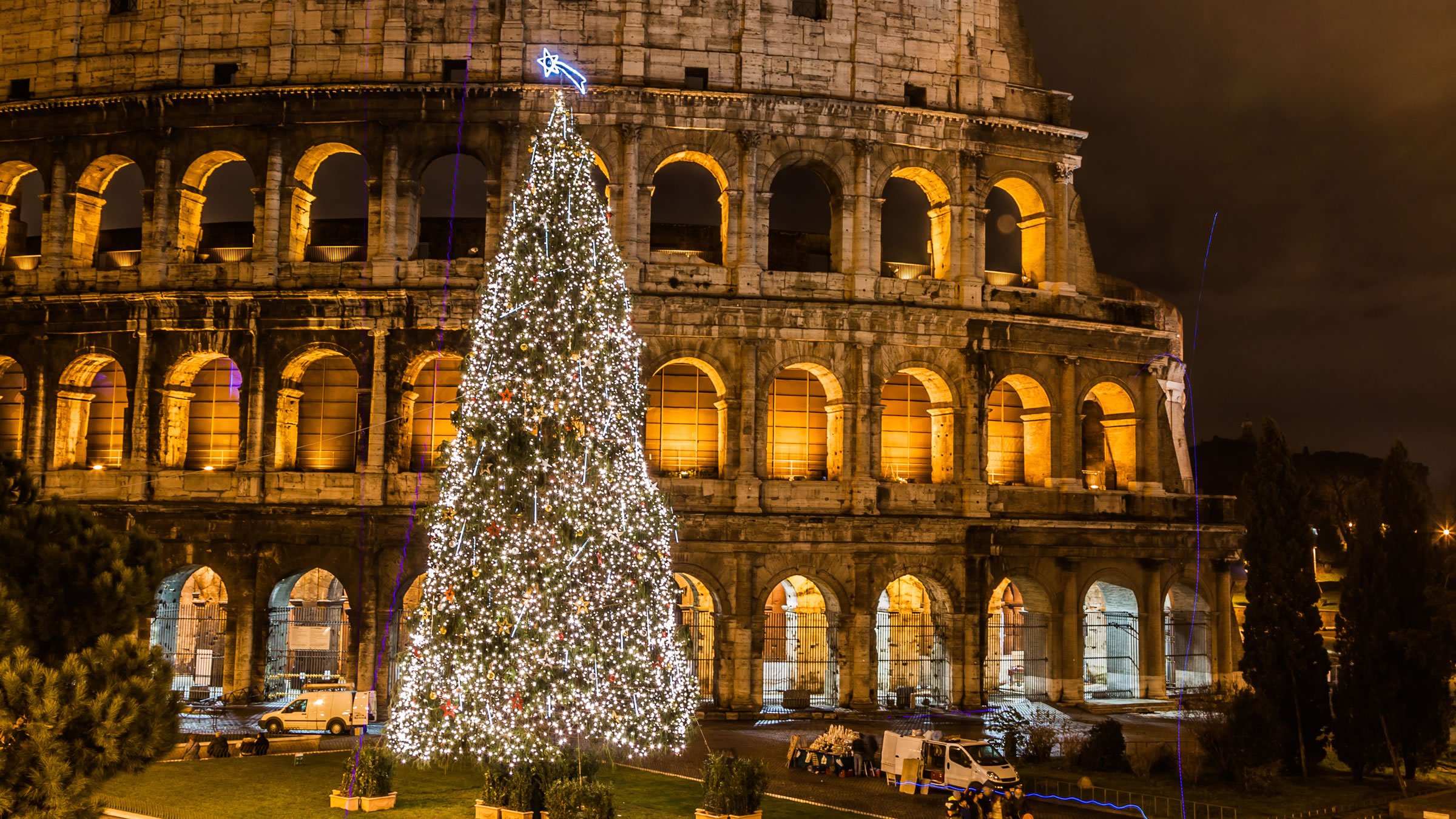 El coliseo romano en Navidad