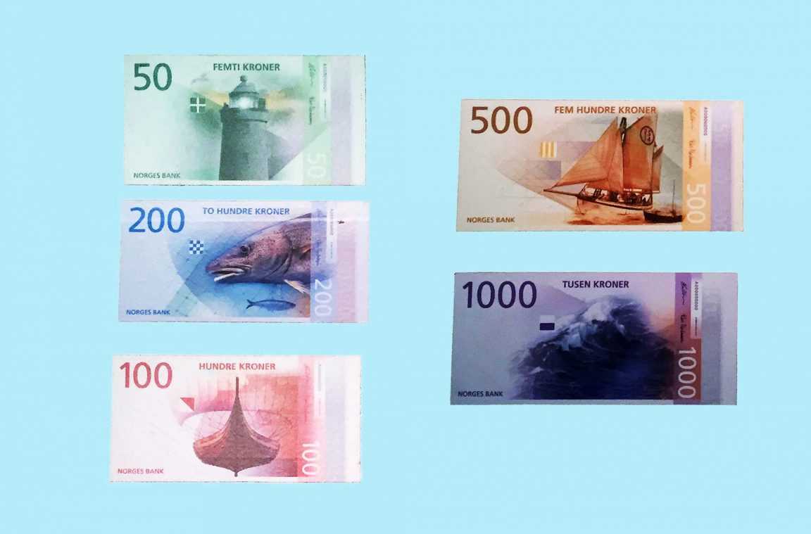Os novos billetes de noruega
