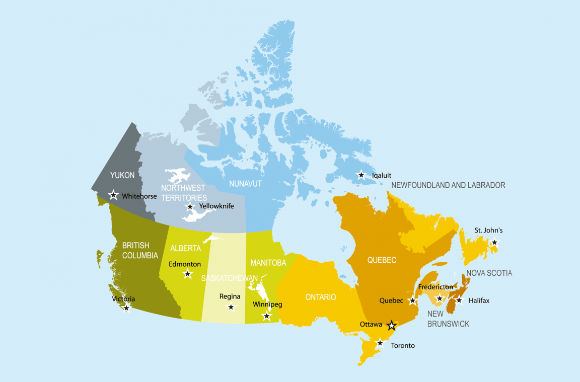 Kanadako mapa politikoa