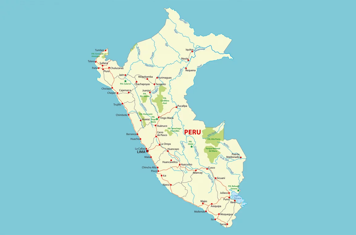 Mapa drogowa Peru