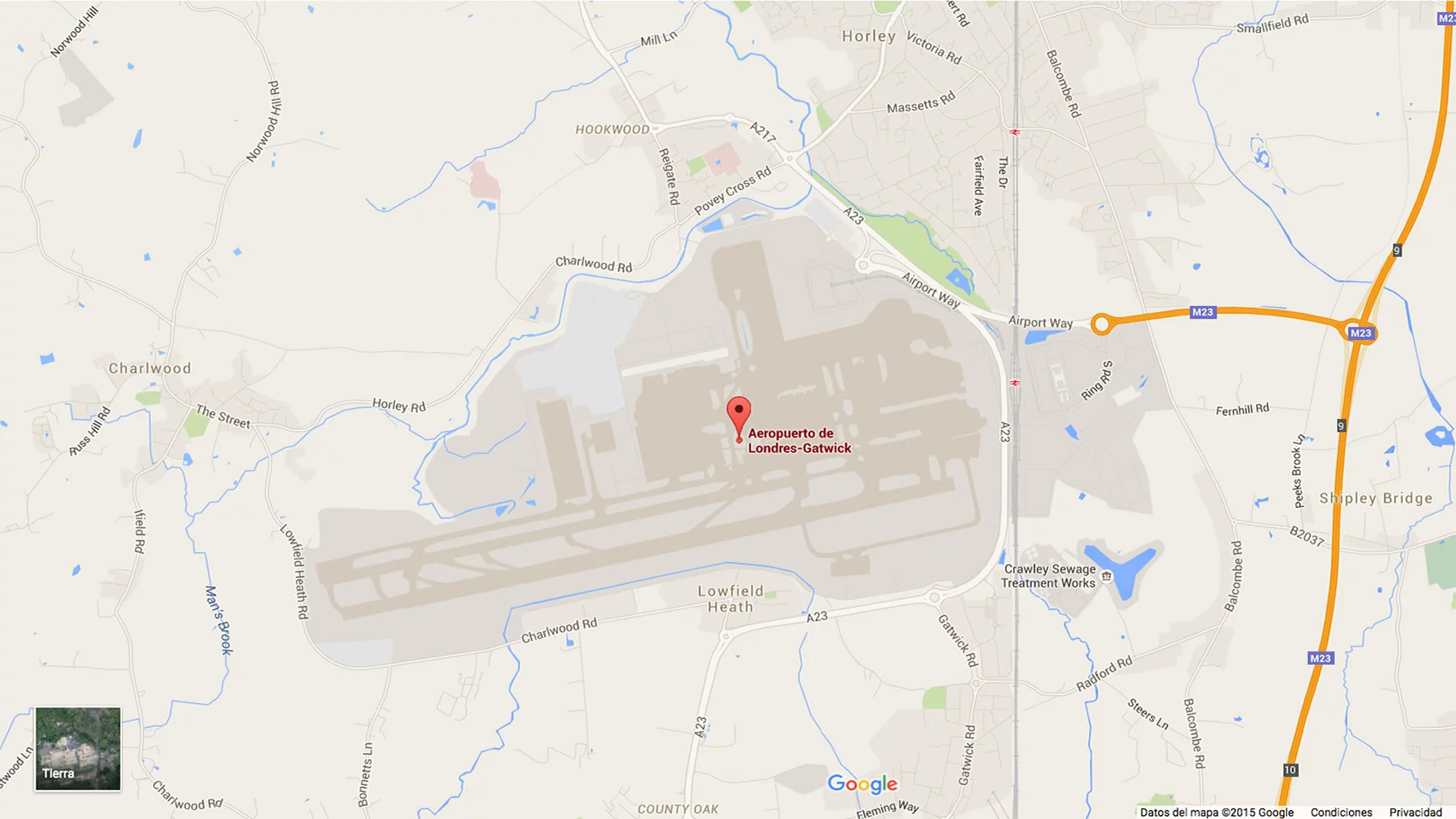Mapa do aeroporto de Londres Gatwick