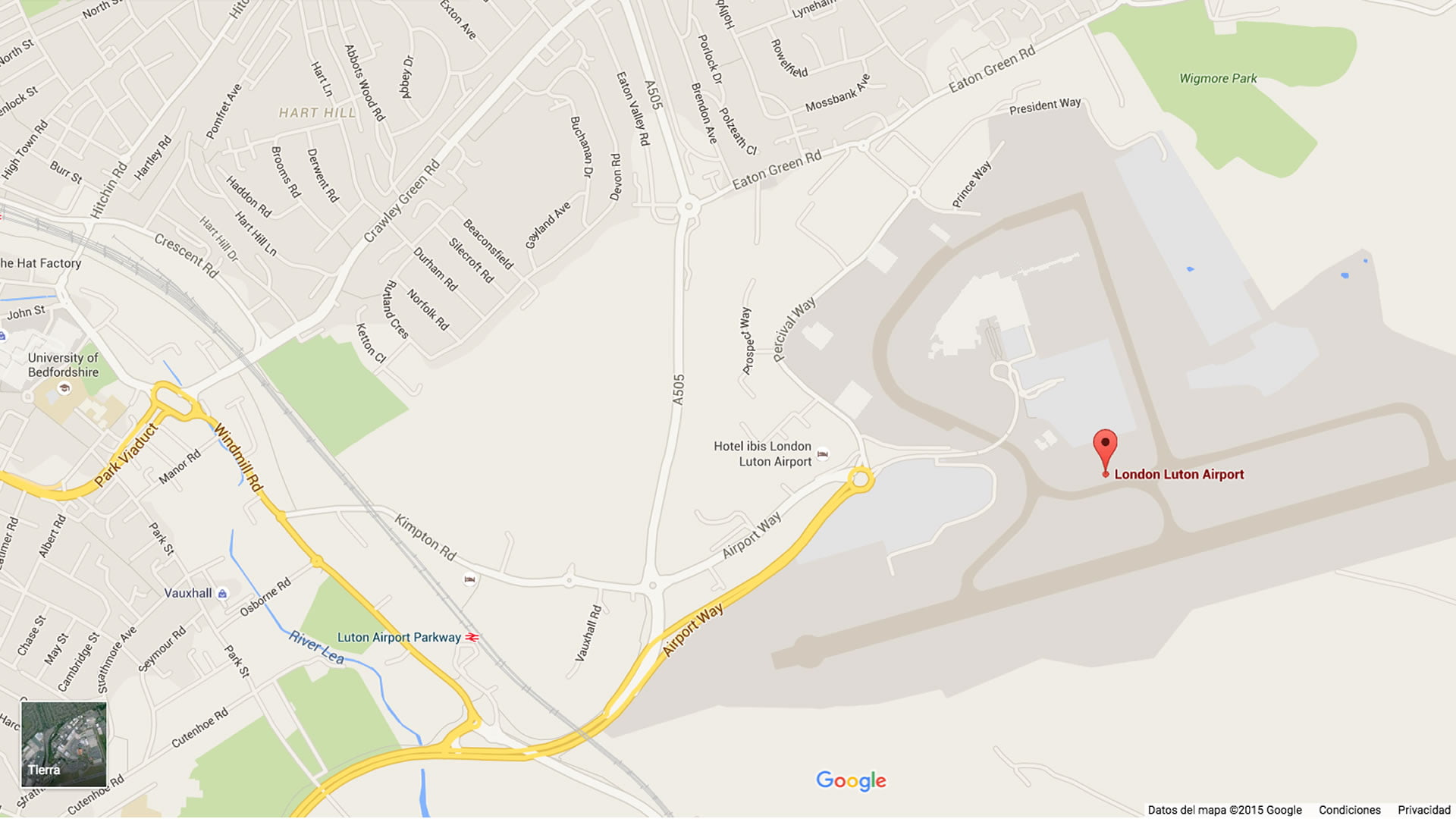 Mapa del Aeropuerto de Londres-Luton