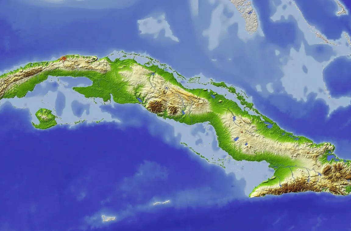 Fizyczna mapa Kuby