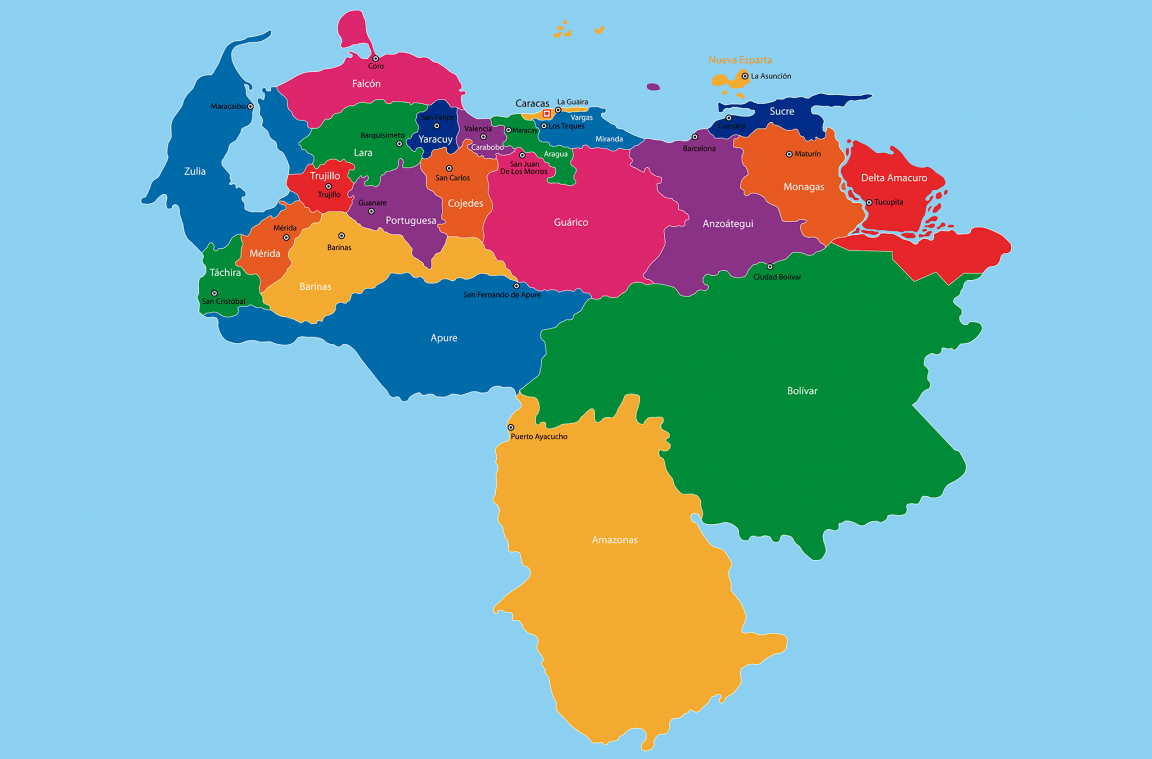 Πολιτικός χάρτης της Βενεζουέλας