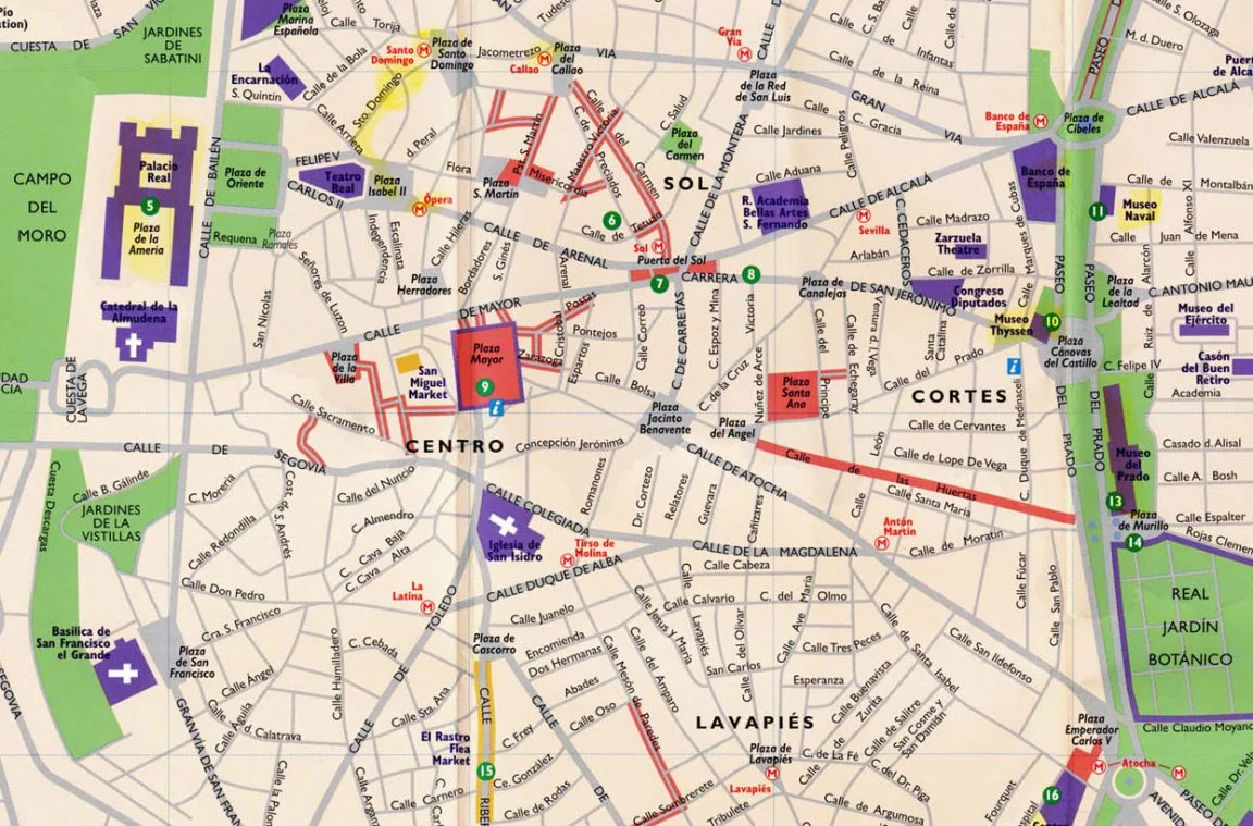 Mappa turistica di Madrid