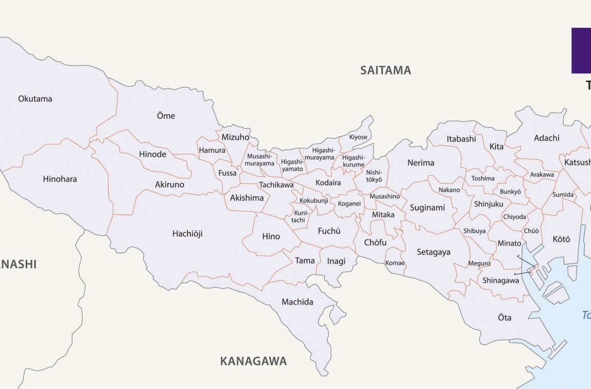 Tokioko turismo mapa
