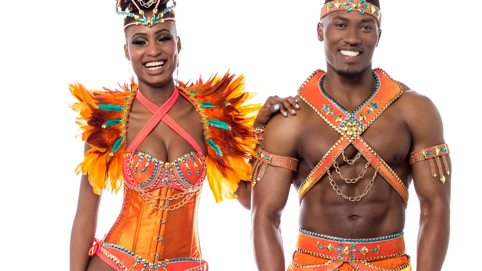 Samba kostuum voor man en vrouw