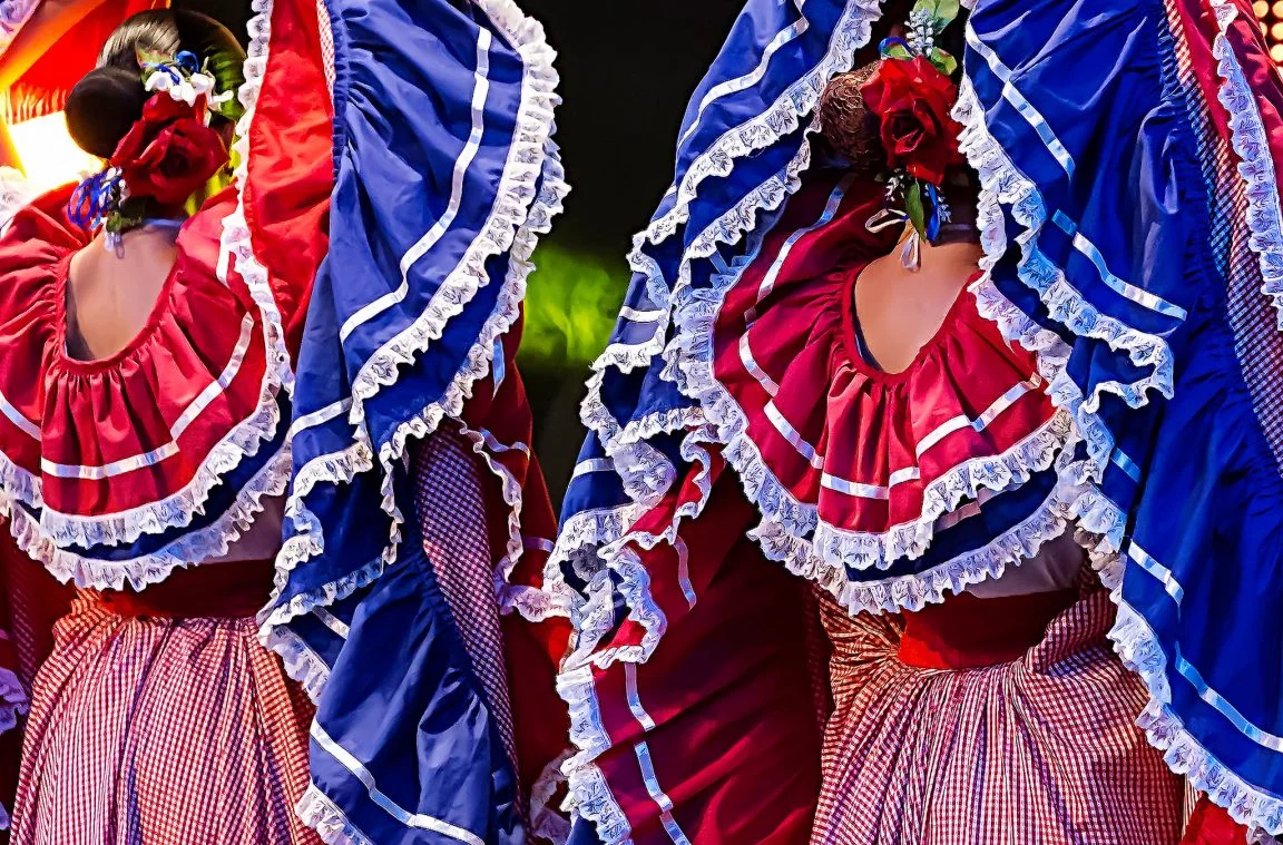 De traditionele kleding van de provincie Limón, Costa Rica