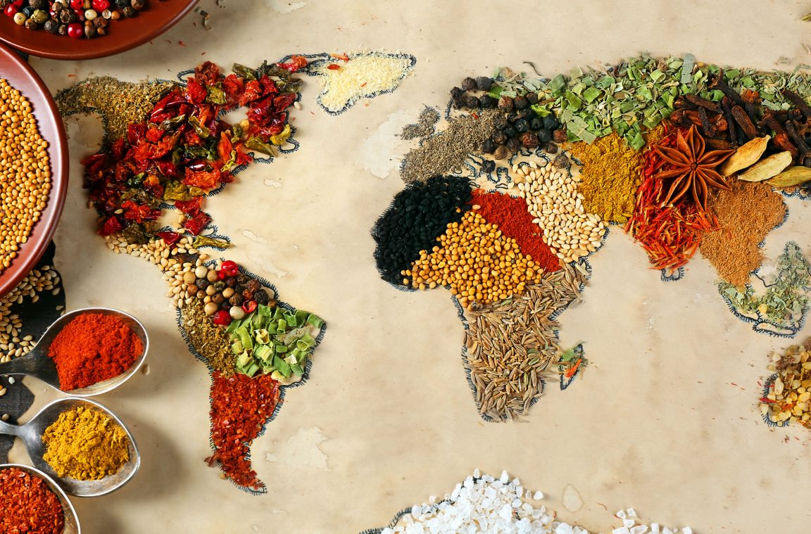 Gastronomic journey through the five continents