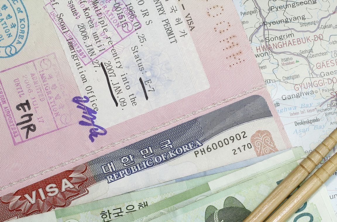 Types of visa to travel to Korea