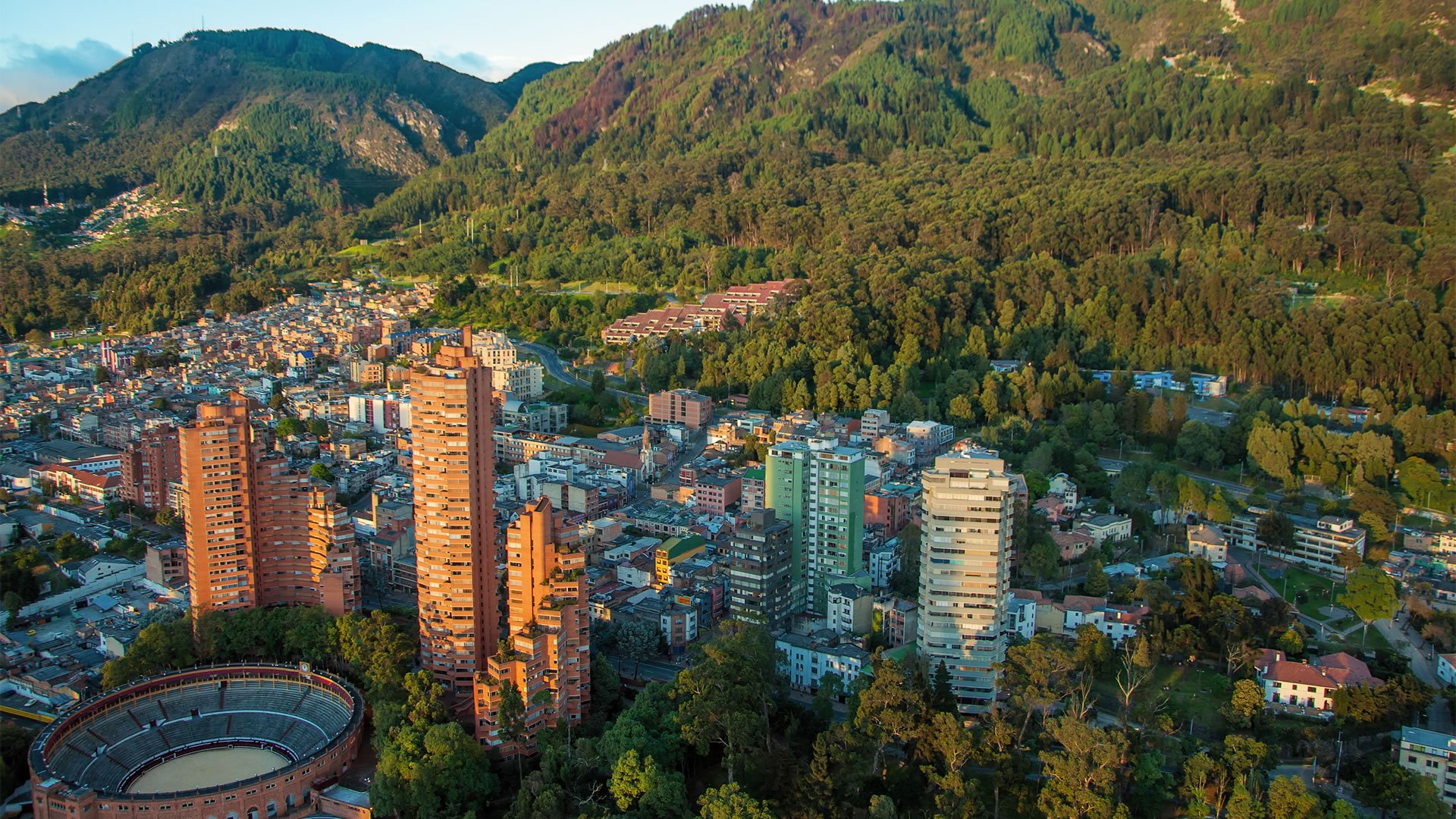 Bogotako (Kolonbia) aireko ikuspegia