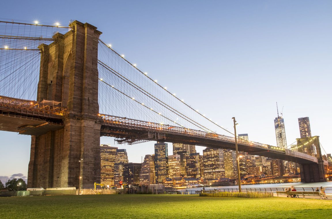 Viste di Manhattan e del ponte di Brooklyn