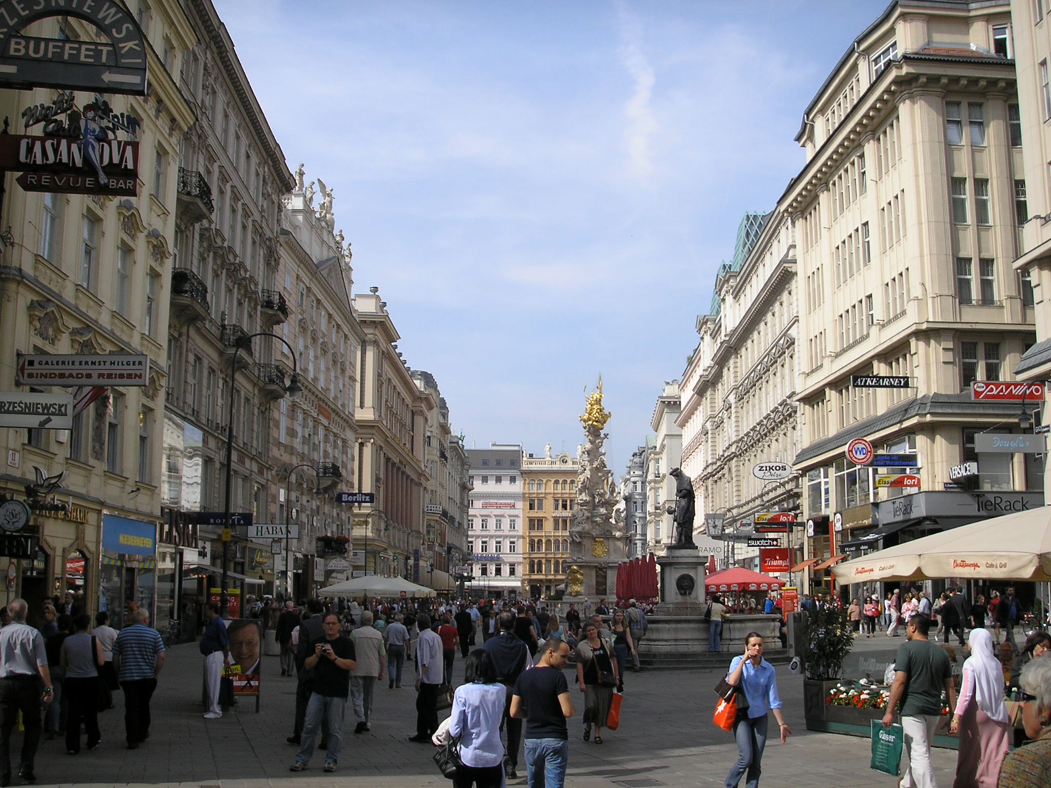 Rúa Graben en Viena