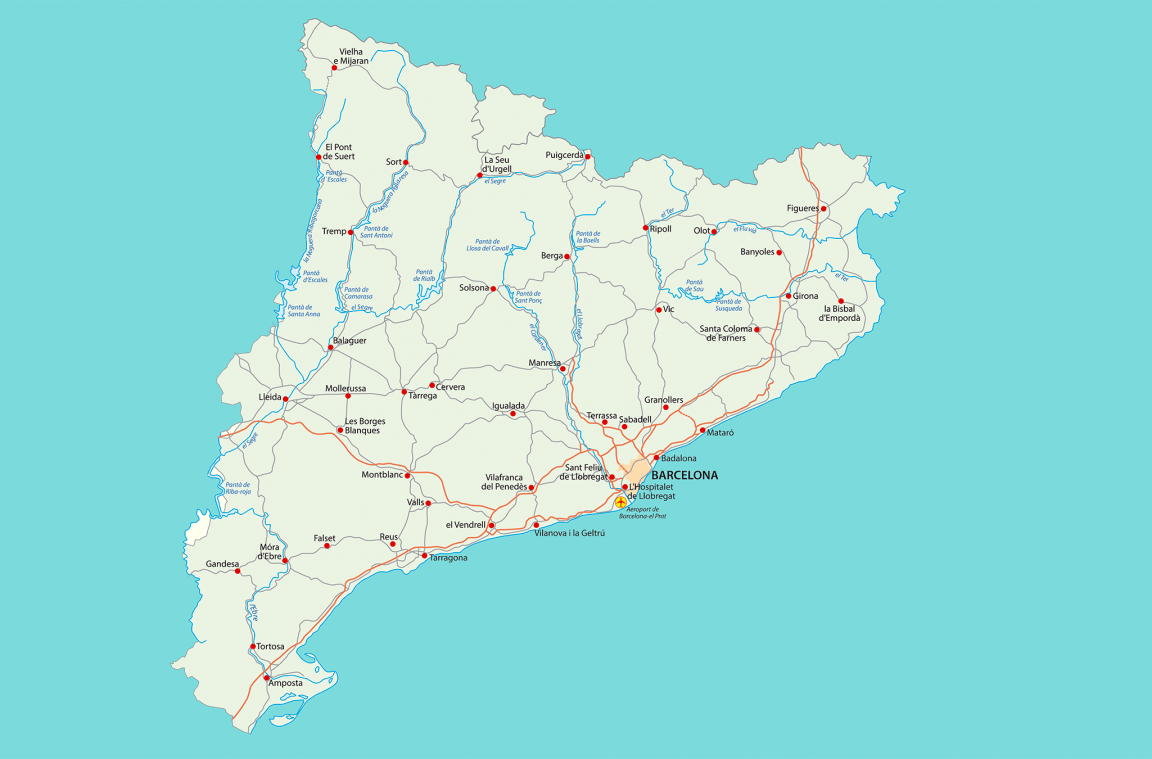 Katalonien Straßenkarte