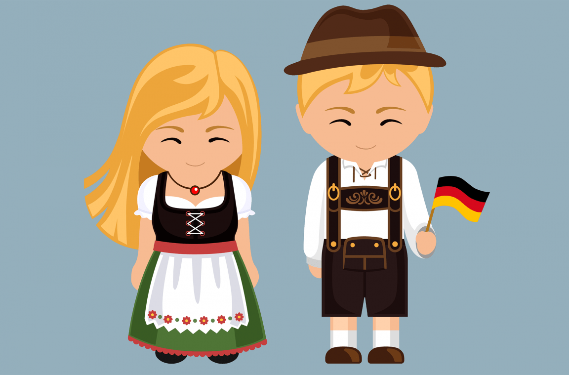 Debuxo de roupa típica alemá