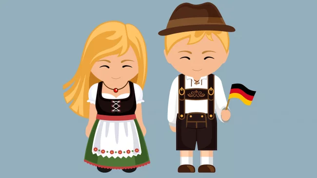 Dibujo de la vestimenta típica de Alemania
