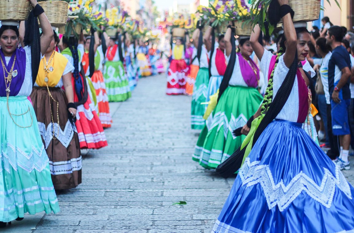 The colorful typical costumes of Oaxaca, Mexico